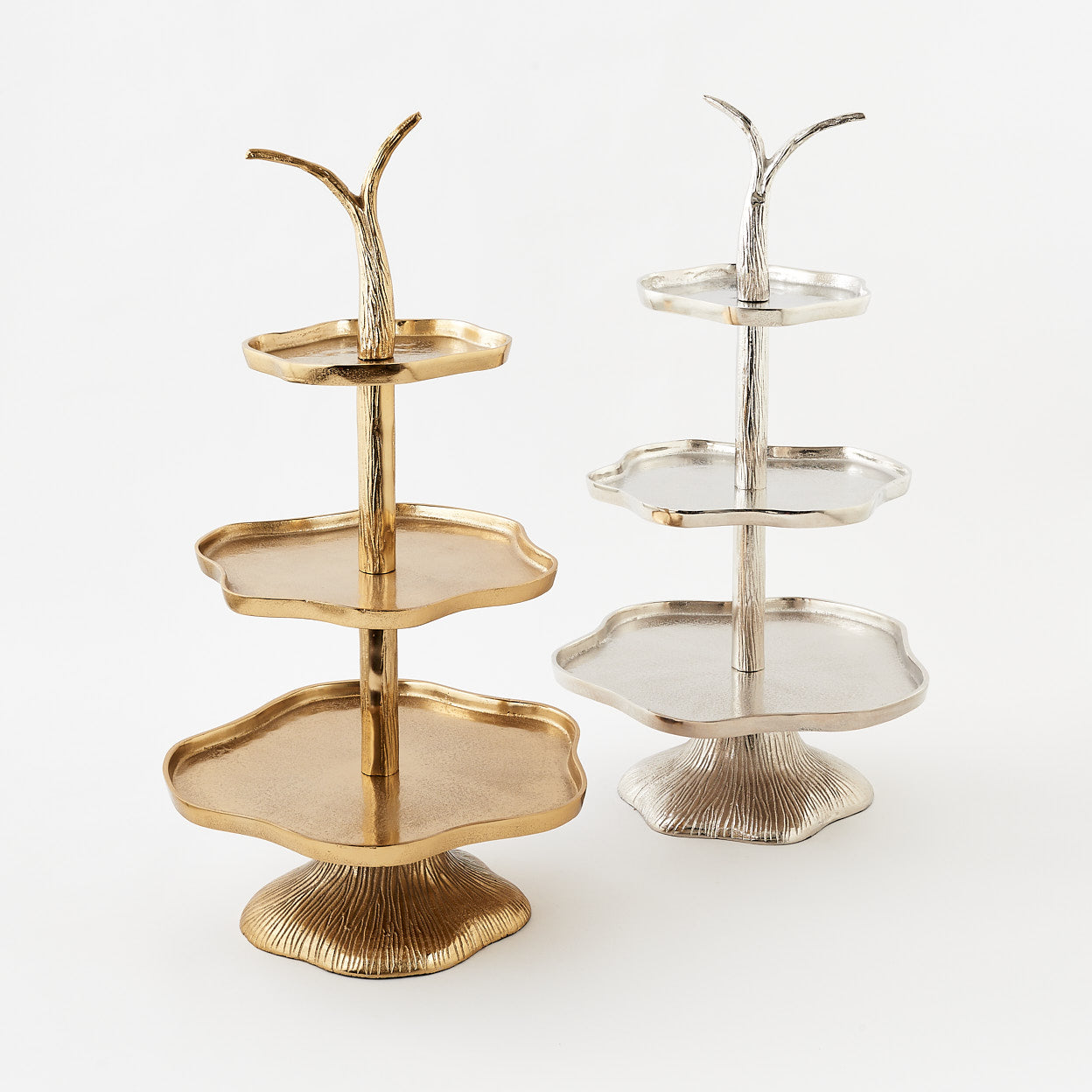 31" Aluminum 3 Tier Stand Gold or Silver