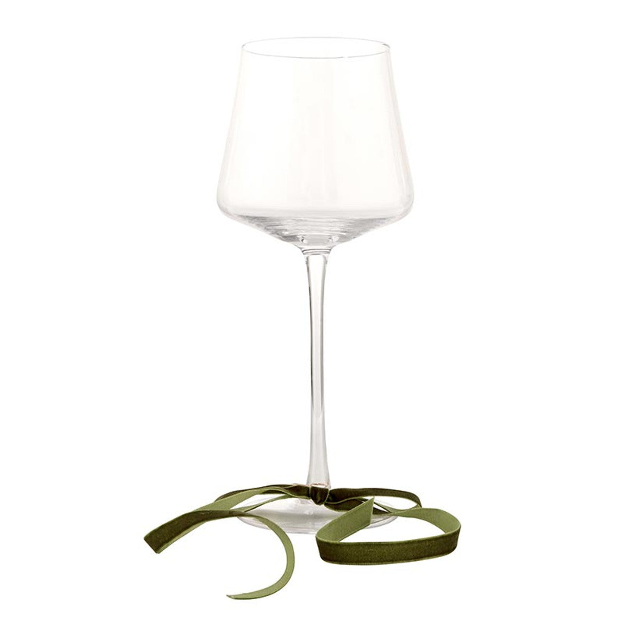 Velvet Bow Wine Charms - Green - Set of 6