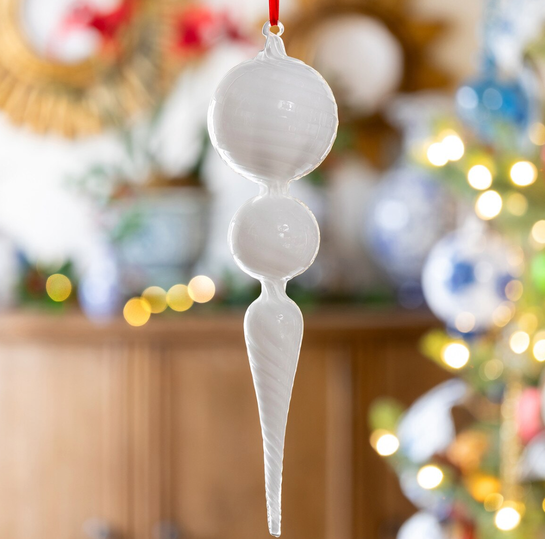Milky Way Swirl Glass Finial Ornament