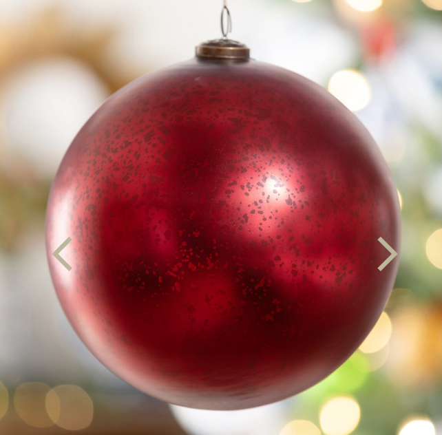 Antique Matte Red Glass Ball Ornament