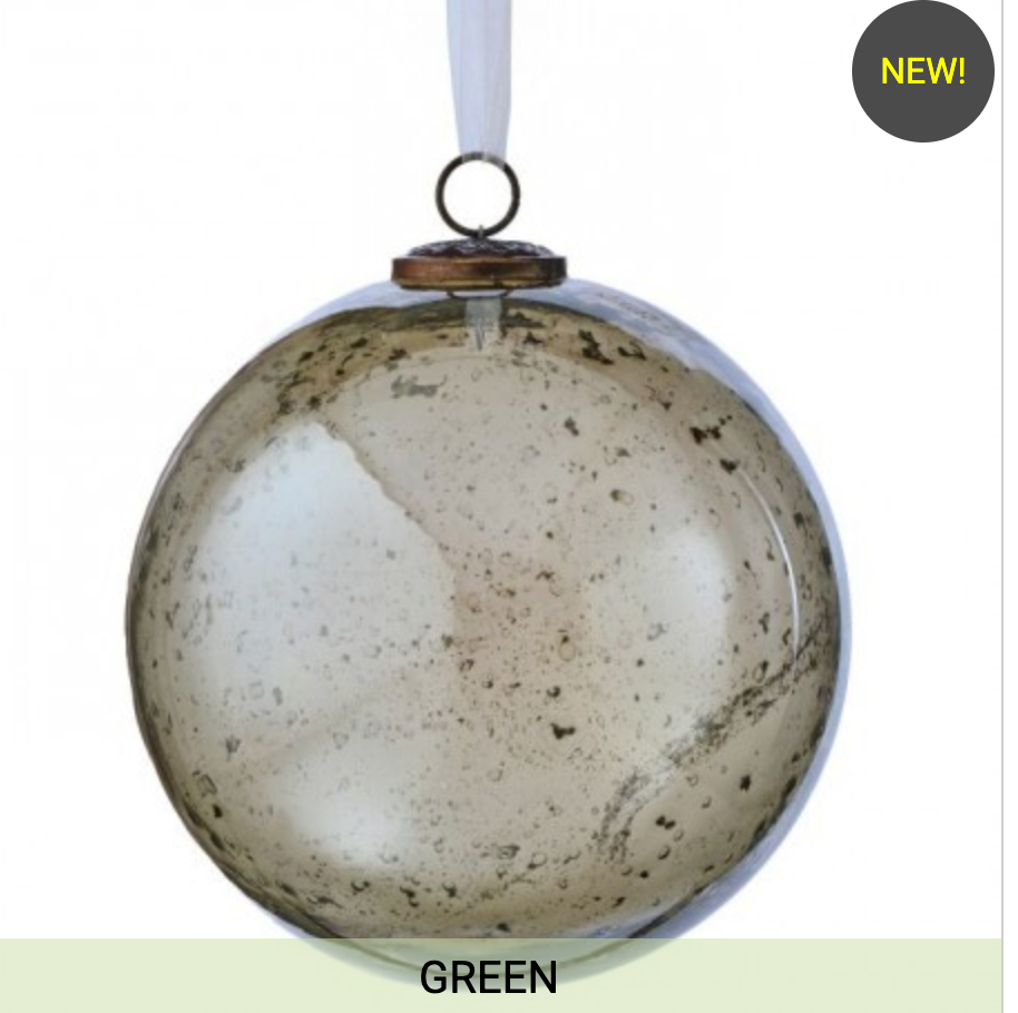 PRE ORDER 8" HAMMERED SMOKE GLASS BALL ORNAMENT