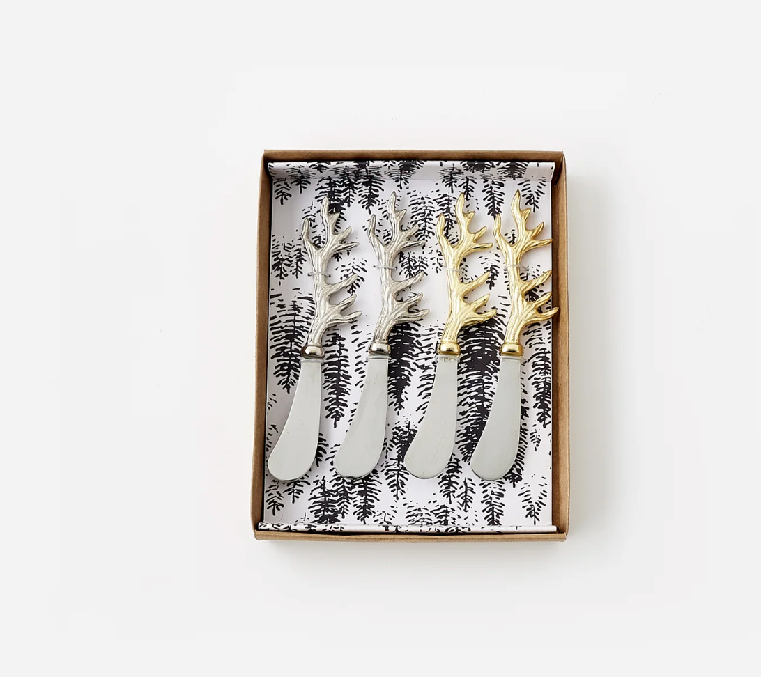 Antler Spreaders in Gift Box - Set of 4 in 2 Assorted