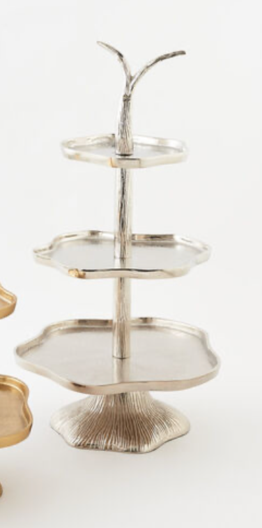 31" Aluminum 3 Tier Stand Gold or Silver