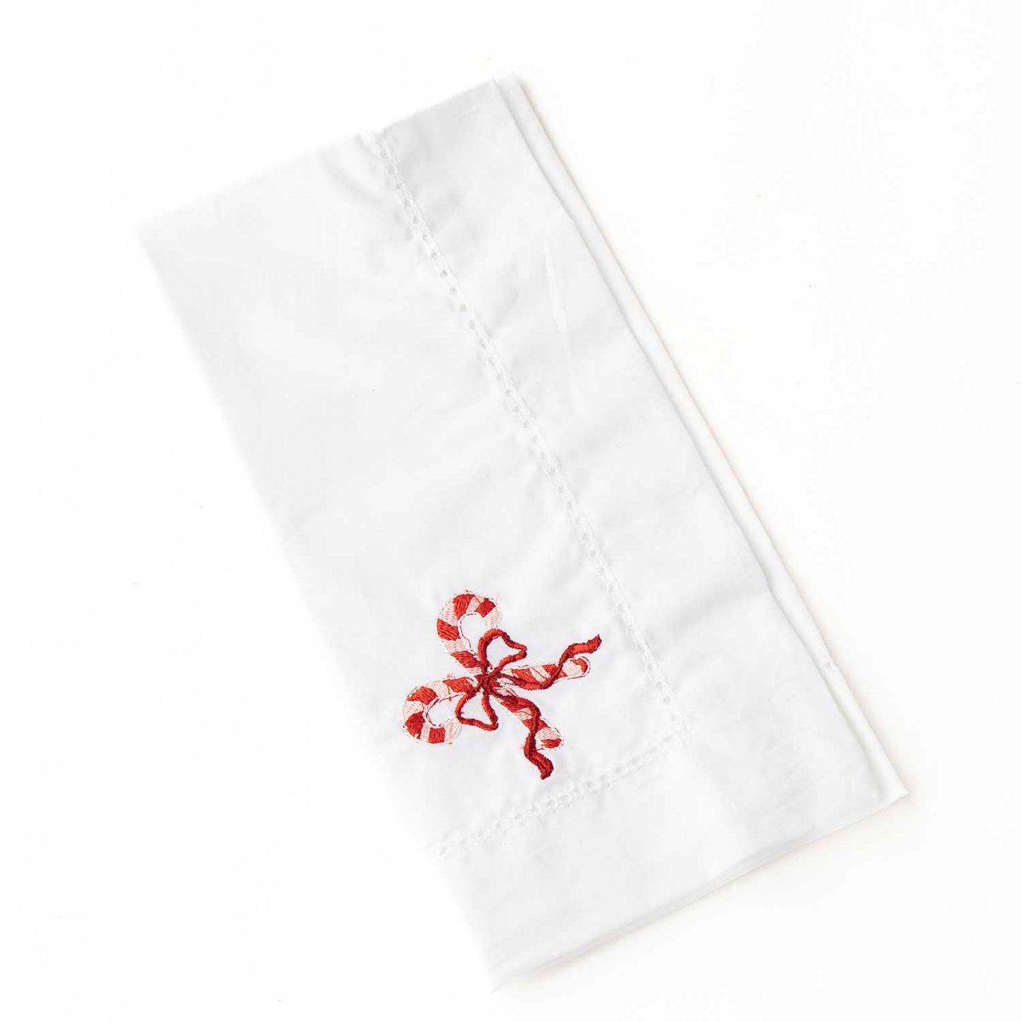 PRE ORDER Candy Cane Embroidered Dinner Napkin