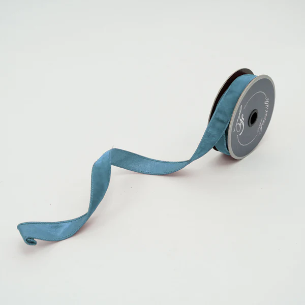 VELVET LUSTER - 1 inch Steel Blue Ribbon