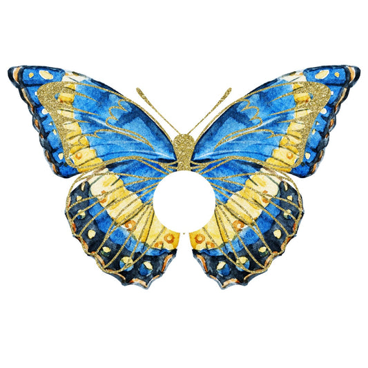 Acrylic Napkin Ring - Blue Butterfly Set of 4