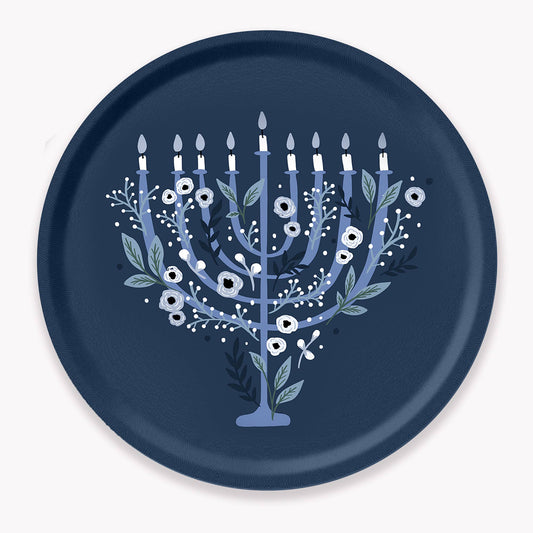 Floral Menorah Serving Tray