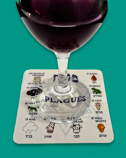 Set of 12- 10 Plague Passover Coasters