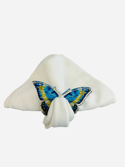Acrylic Napkin Ring - Blue Butterfly Set of 4