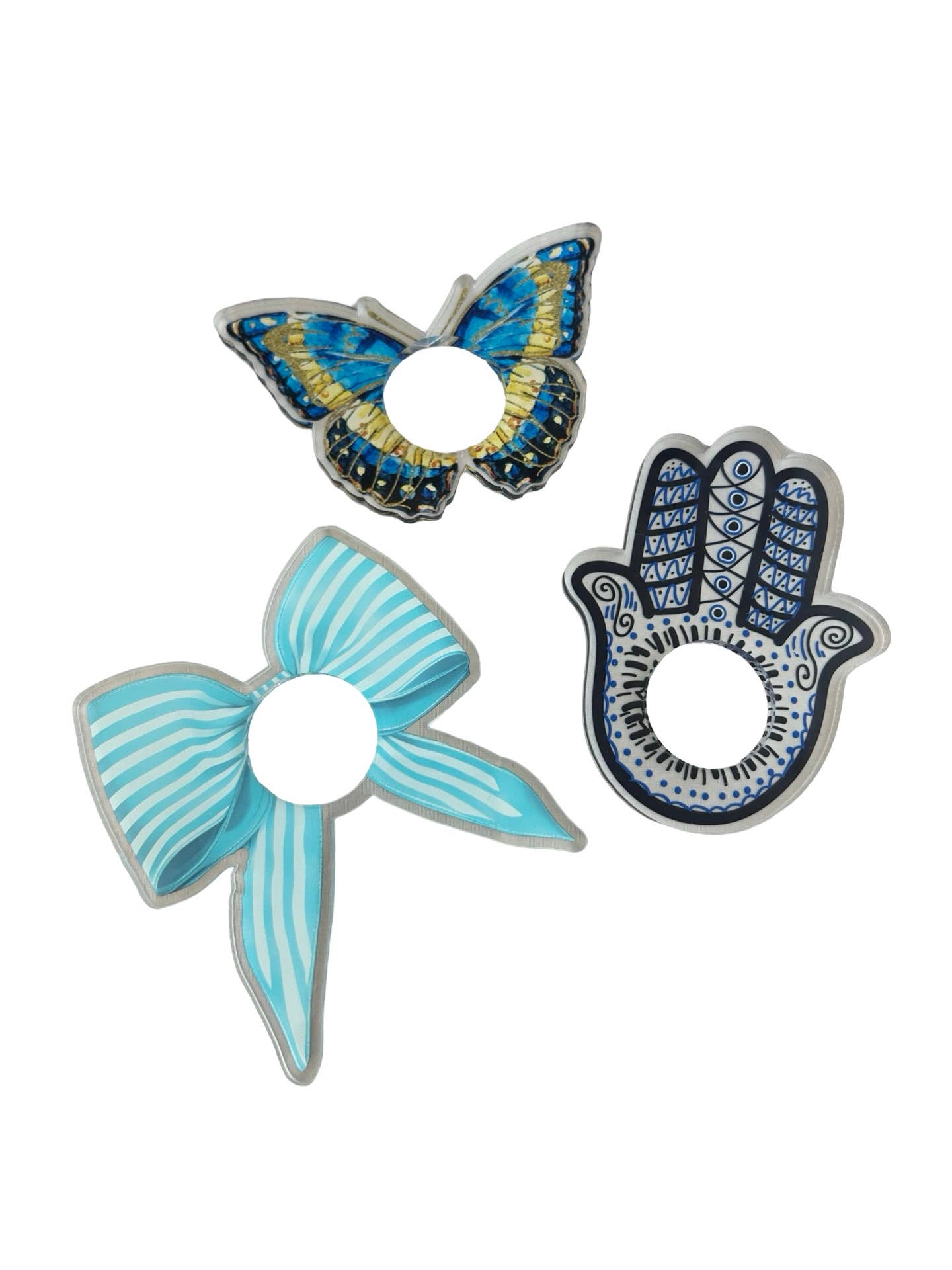 Acrylic Napkin Ring - Blue Butterfly Set of 4