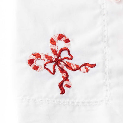 PRE ORDER Candy Cane Embroidered Dinner Napkin