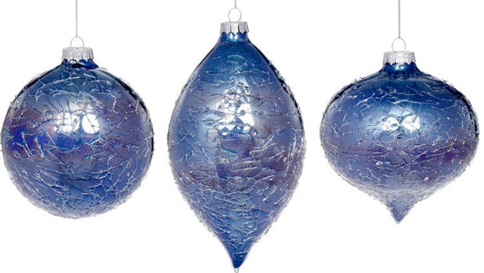 5" Crackled Deco Ornaments