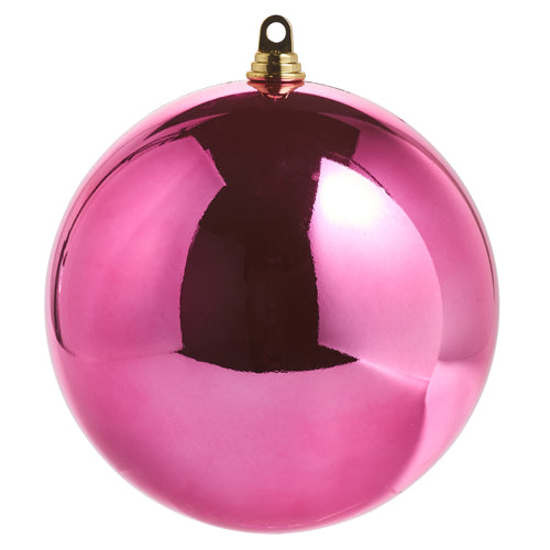 10" SHINY FUCHSIA BALL ORNAMENT