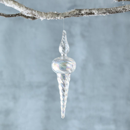 9" Icy Crystal Swirl Finial