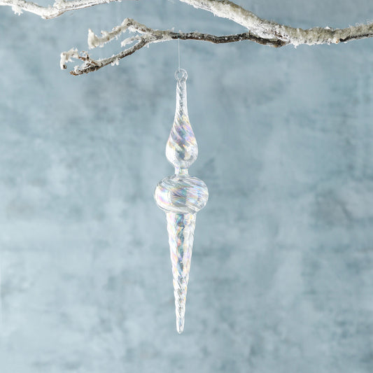 13" Icy Crystal Swirl Finial