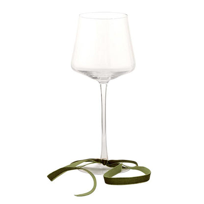 Velvet Bow Wine Charms - Green - Set of 6