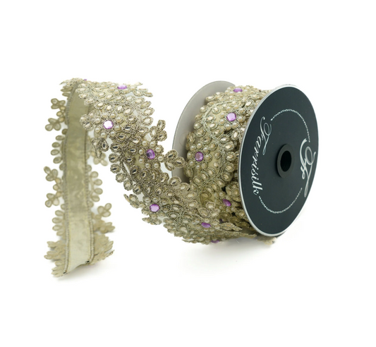 Pearl Daises Ribbon 2.5 Inch