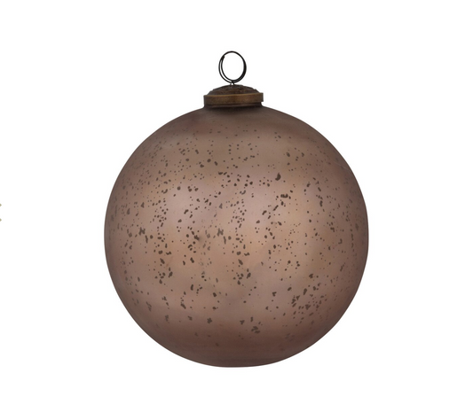 PRE ORDER Matte Champagne Glass Ball Ornament