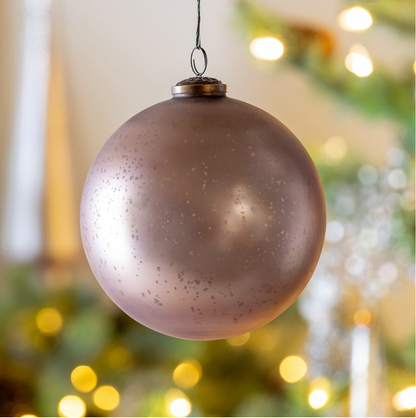PRE ORDER Matte Champagne Glass Ball Ornament