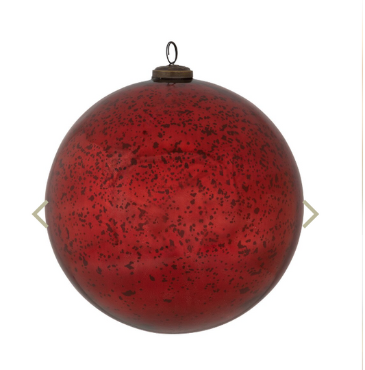 Antique Matte Red Glass Ball Ornament