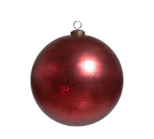 PRE ORDER Antique Shiny Ruby Glass Ball Ornament