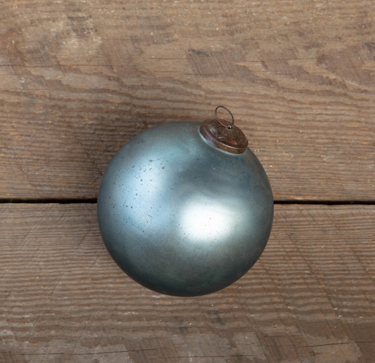 PRE ORDER Antique Matte Blue Kyanite Glass Ball Ornament - XL