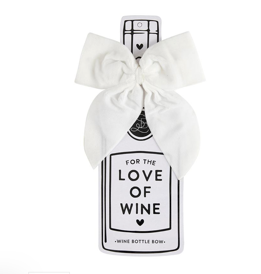 White Velvet Bottle Bow