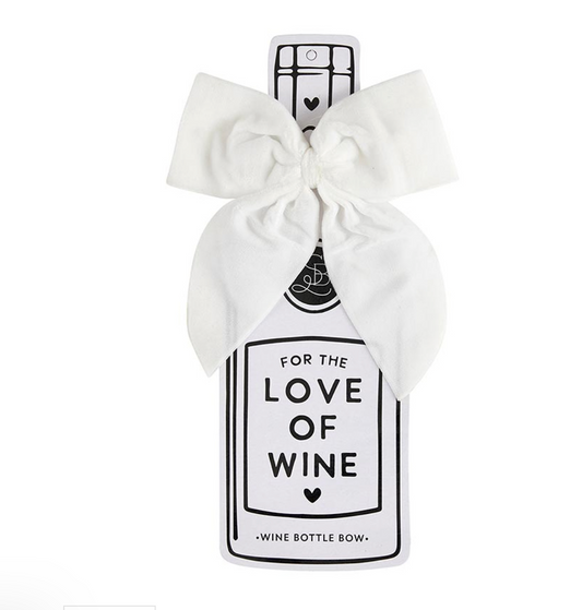 White Velvet Bottle Bow