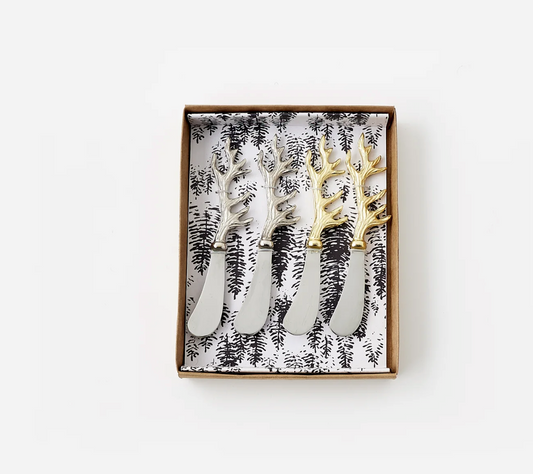 Antler Spreaders in Gift Box - Set of 4 in 2 Assorted