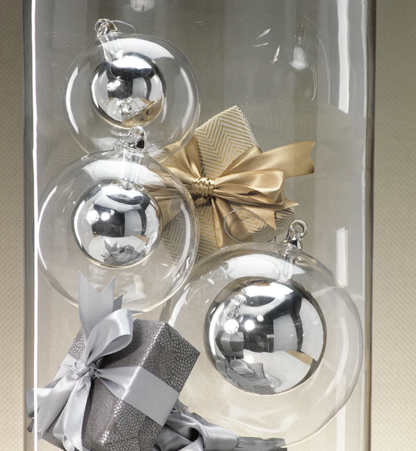 Double Glass Ball SILVER LARGE