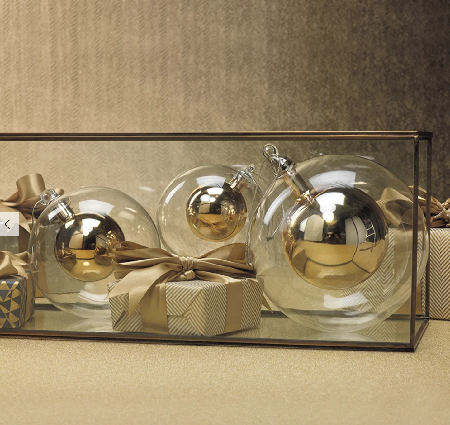 DOUBLE GLASS BALL LARGE GOLd
