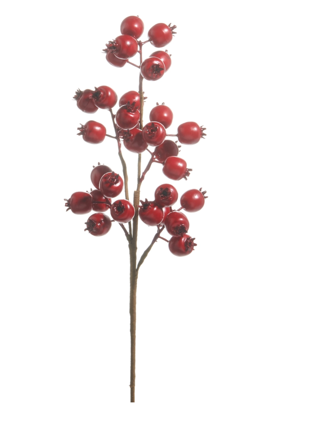 21" Matte Red Berry Pod Spray