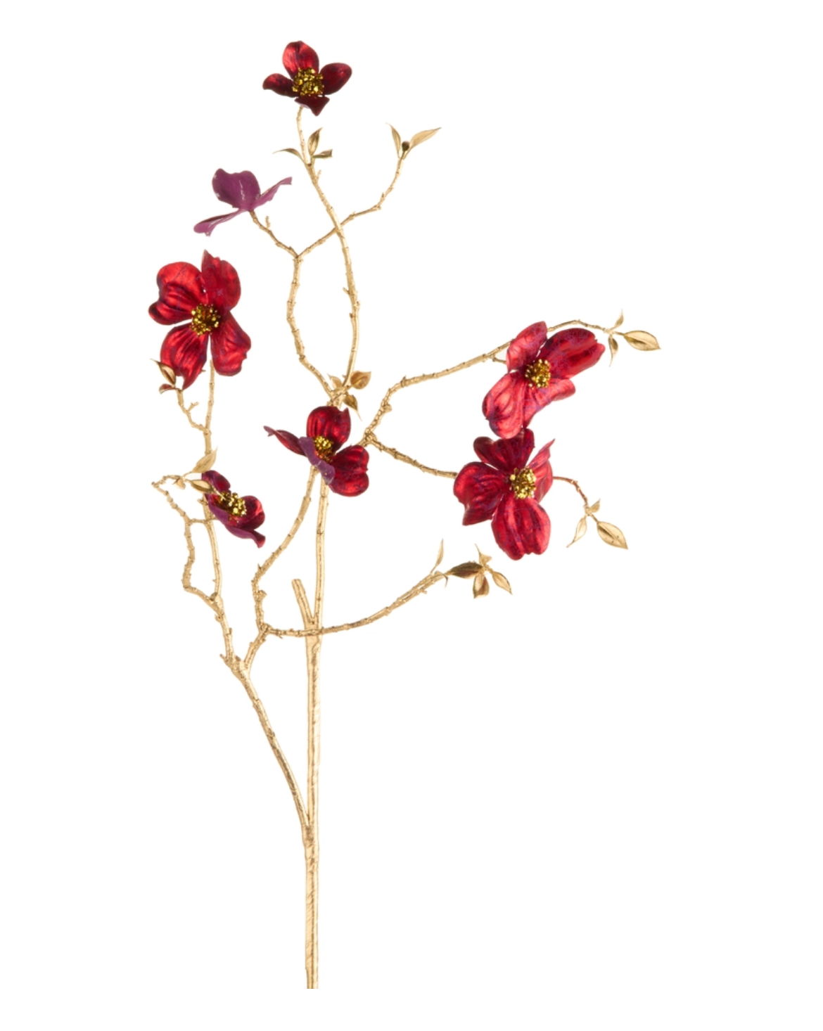 35" Burgundy Dogwood Spray