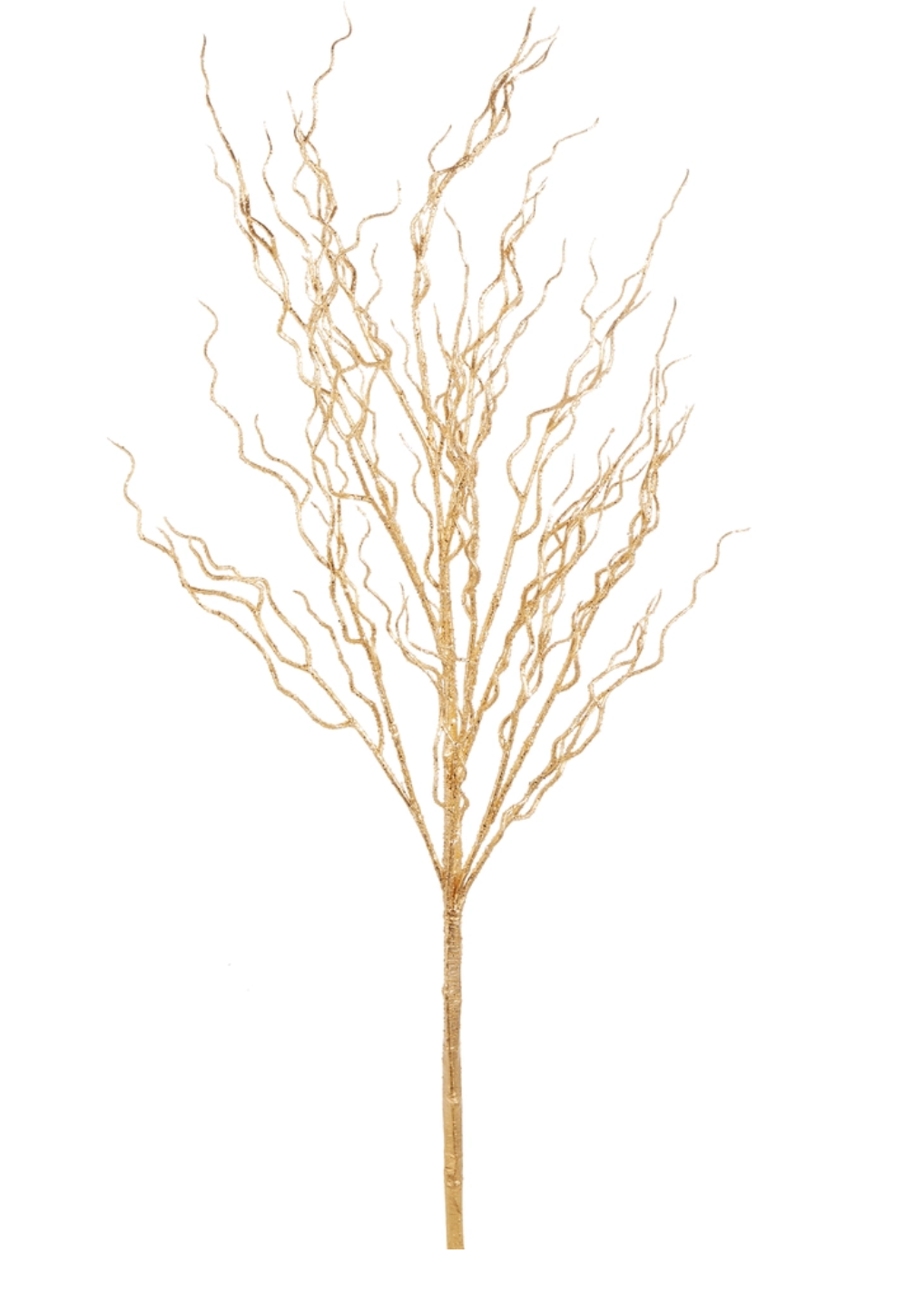 45" Gold Glittered Curly Willow Branch