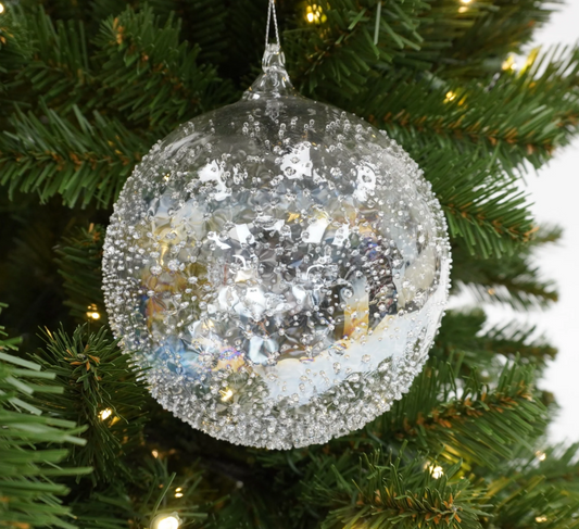 6" GLISTENING GLASS ORNAMENT