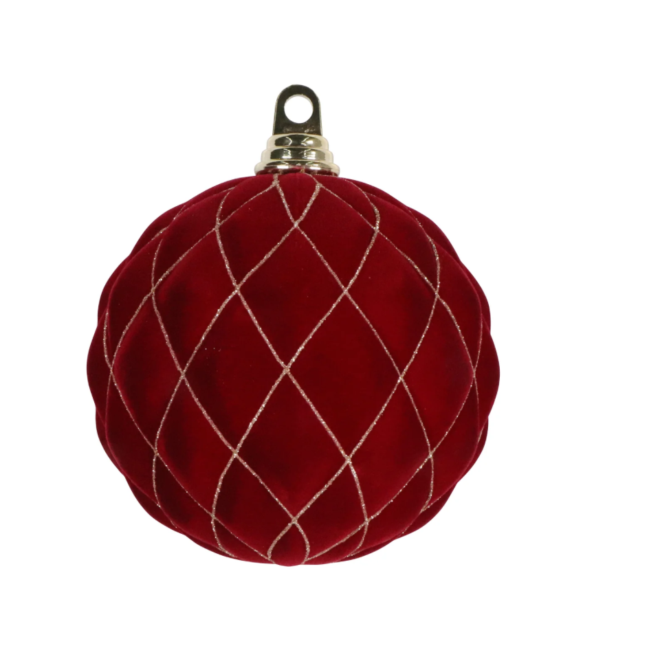 Burgundy VELVET ORNAMENT  6 Inch