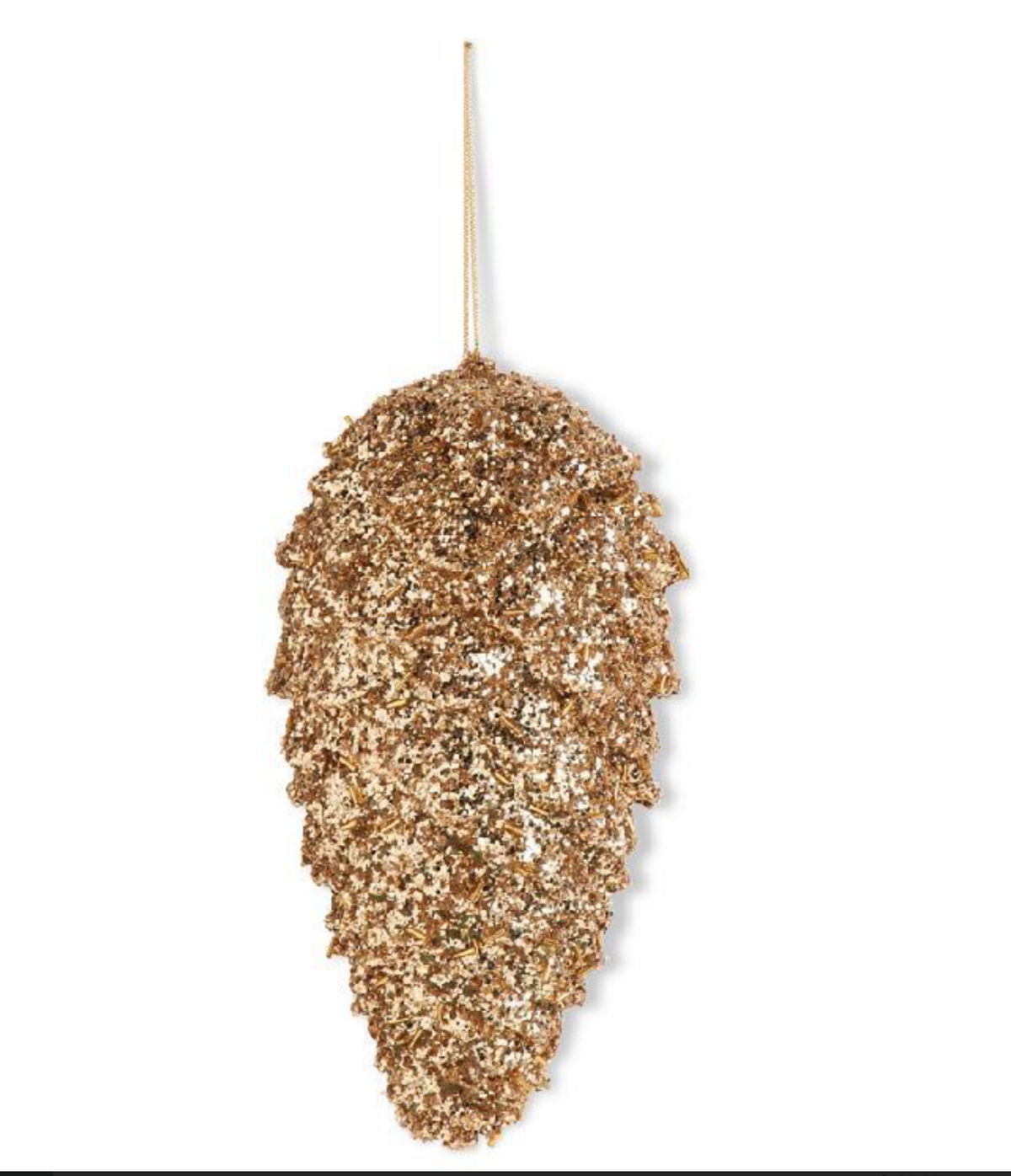 9 Inch Gold Glitter Pinecone