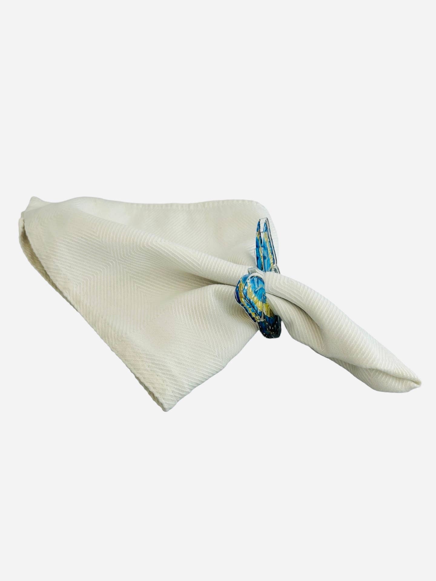 Acrylic Napkin Ring - Blue Butterfly Set of 4