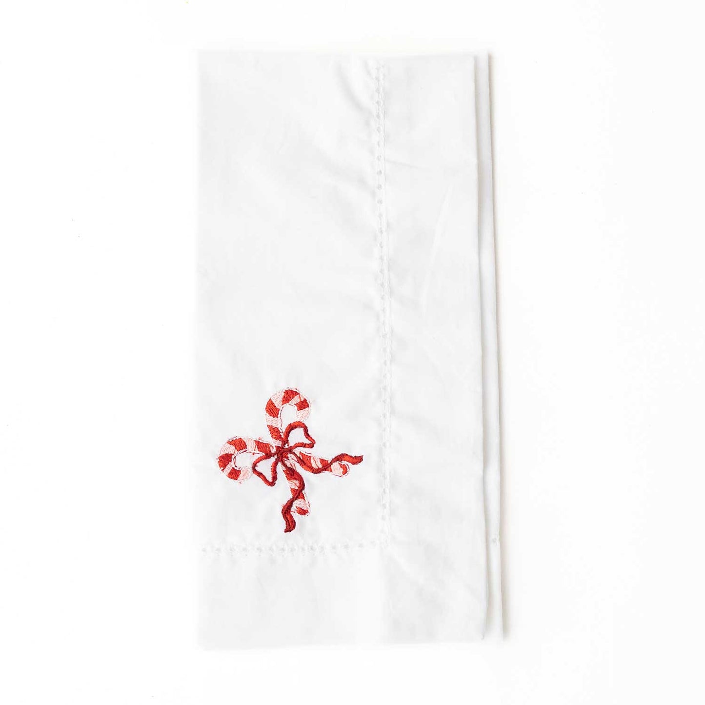 PRE ORDER Candy Cane Embroidered Dinner Napkin