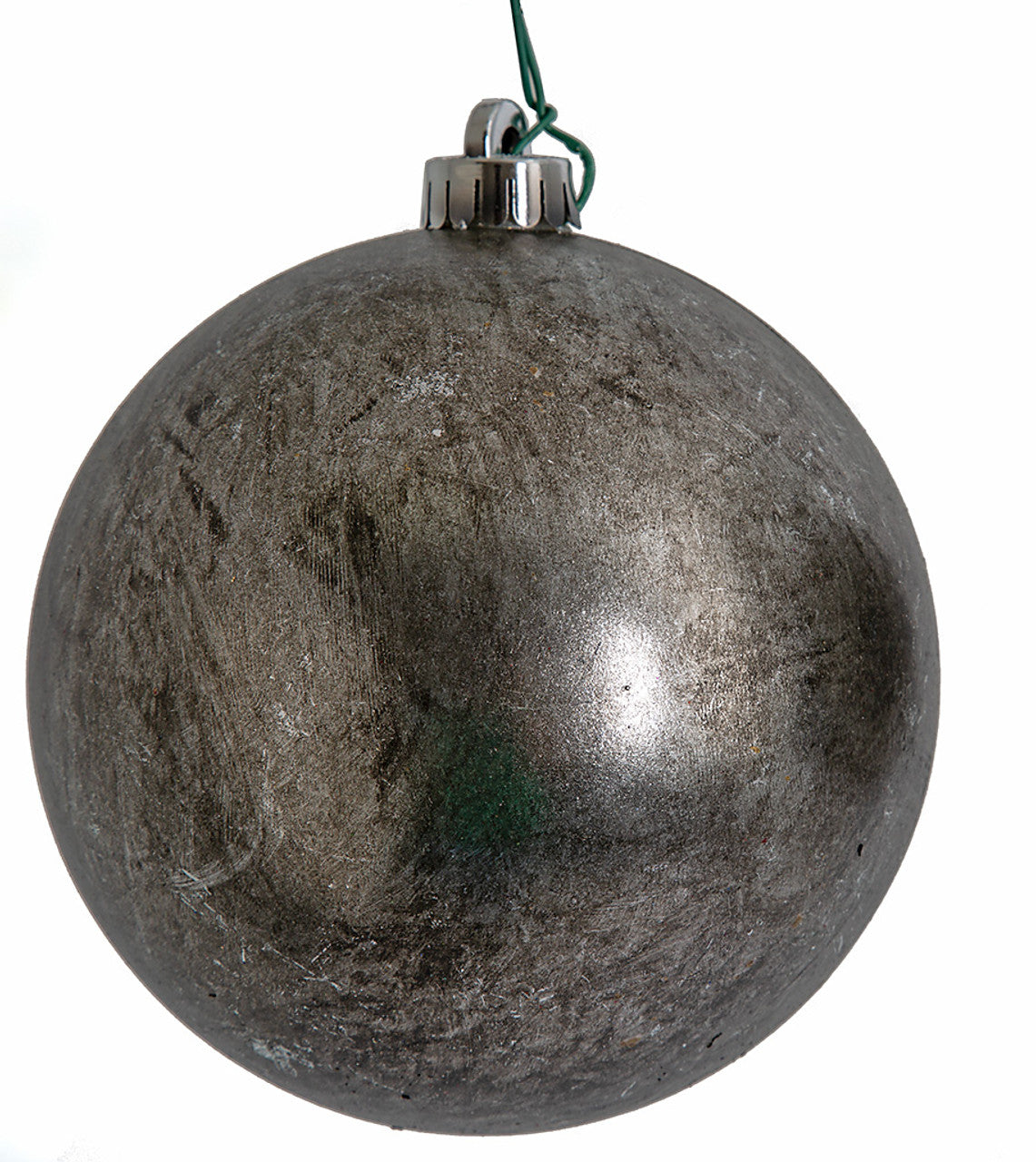 5" Dark Silver Antique Ball Ornament