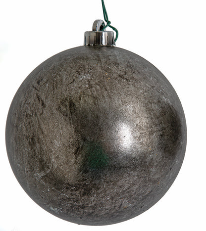5" Dark Silver Antique Ball Ornament