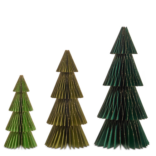 set of 3 - 20" GREEN PAPER TREES