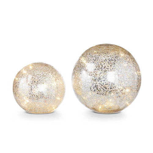 MERCURY GLASS LIGHTED BALLS