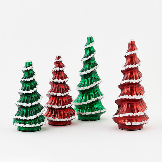 Glass RED Coiled Tree - Each sold separately. Includes 1 Glass RED coiled tree.