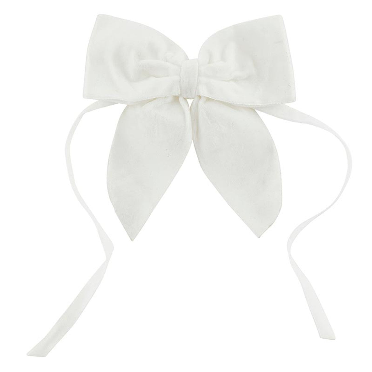 Velvet Bow Napkin Ties - White