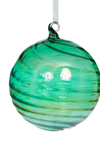 6" Green Glass Ornaments