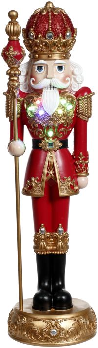 Jeweled Nutcracker with Staff - 19.5 Inches