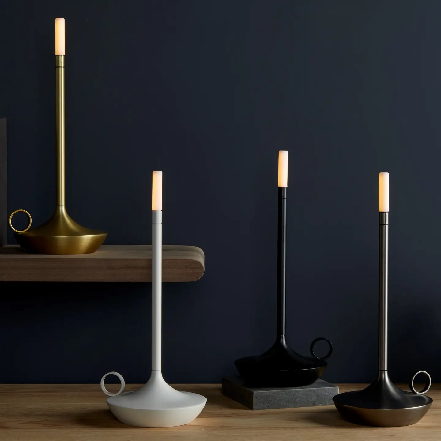 Brass Portable Rechargeable Candle Lamp W/Gift Pack